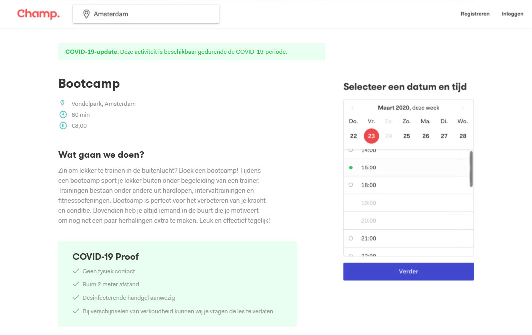 COVID-19-Champ-Website-Activity-Availability